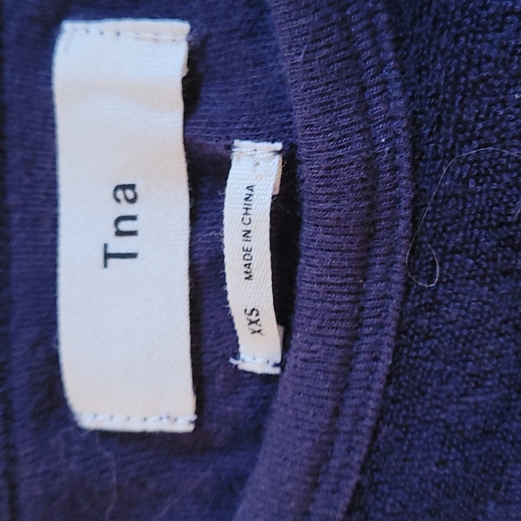 TNA black long sleeve terry cloth top XXS - Picture 5 of 7